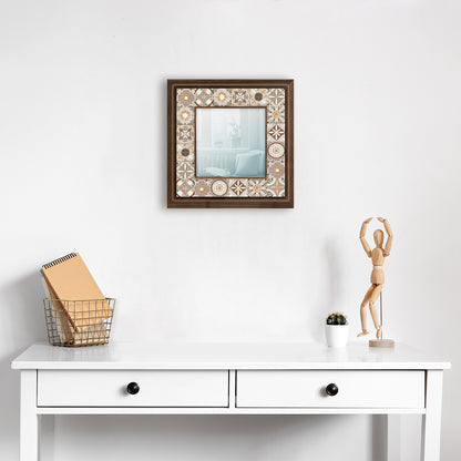 Rustic Tile Square Mirror with dresser | Artistry Home