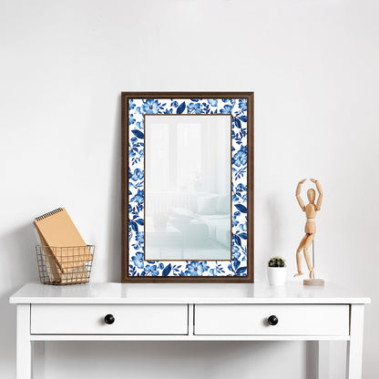 Turquoise Flowers Mirror with dresser | Artistry Home