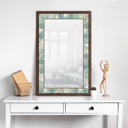 Green Tiles Mirror with dresser | Artistry Home