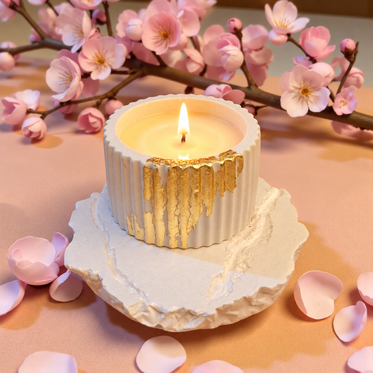 Golden Concrete Soy Candle Duo Set