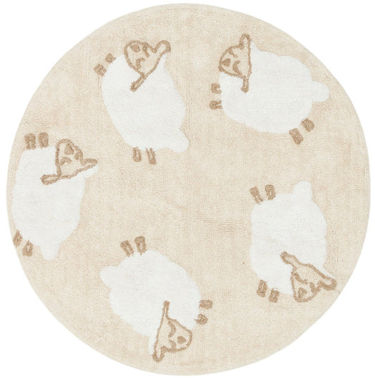 Cotton Boon Sheep Round Natural Cotton Kids Rug