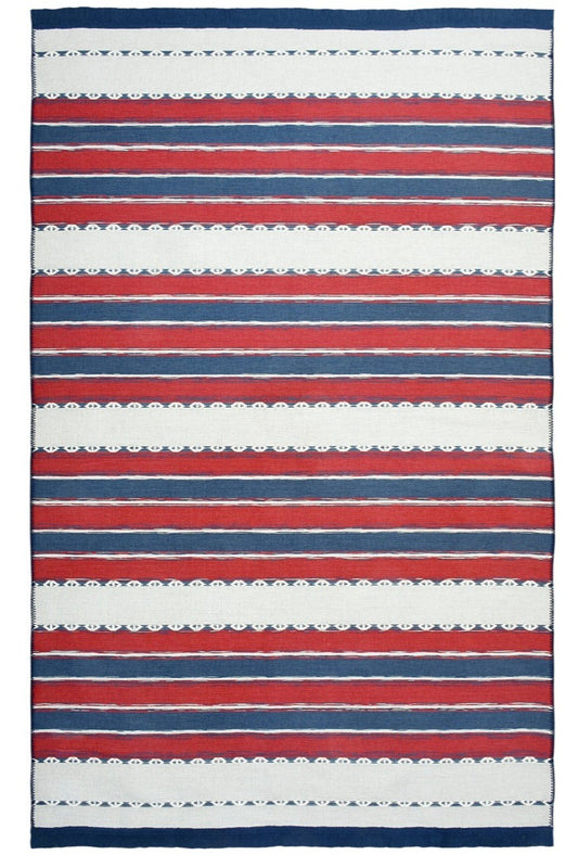 Arya Craft Navy Washable Recycled Cotton Area Rug