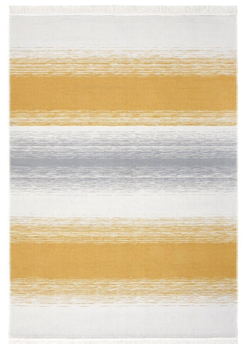 Arya Craft Grey Yellow Washable Recycled Cotton Rug