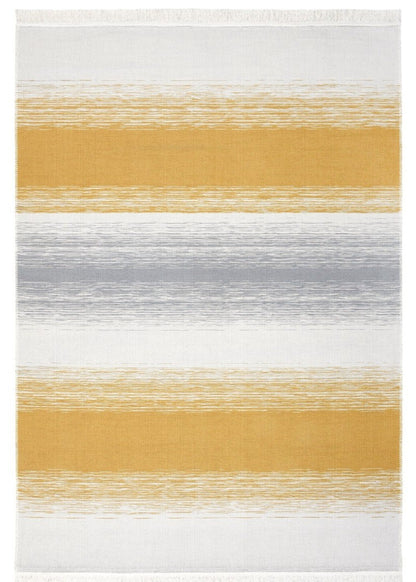 Arya Craft Grey Yellow Washable Recycled Cotton Rug