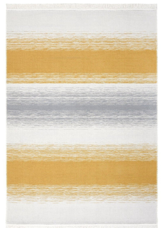 Arya Craft Grey Yellow Washable Recycled Cotton Rug