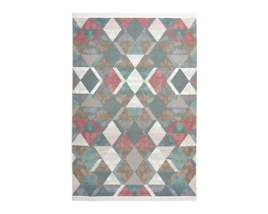 Arya Blue Pink Rug - Full View | Artistry Home