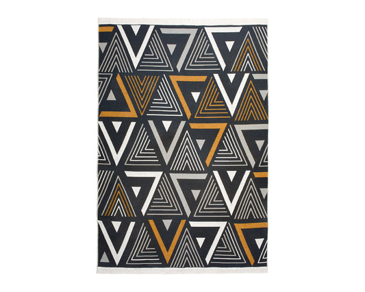 Arya Yellow Grey Rug - Full View | Artistry Home
