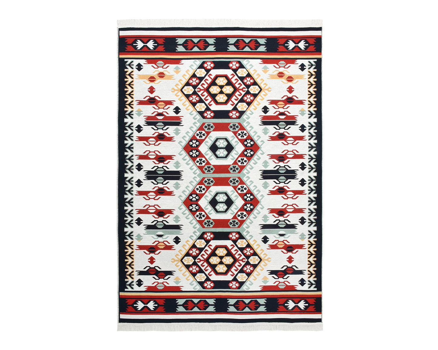 Arya Red Mosaic Rug - Full View | Artistry Home