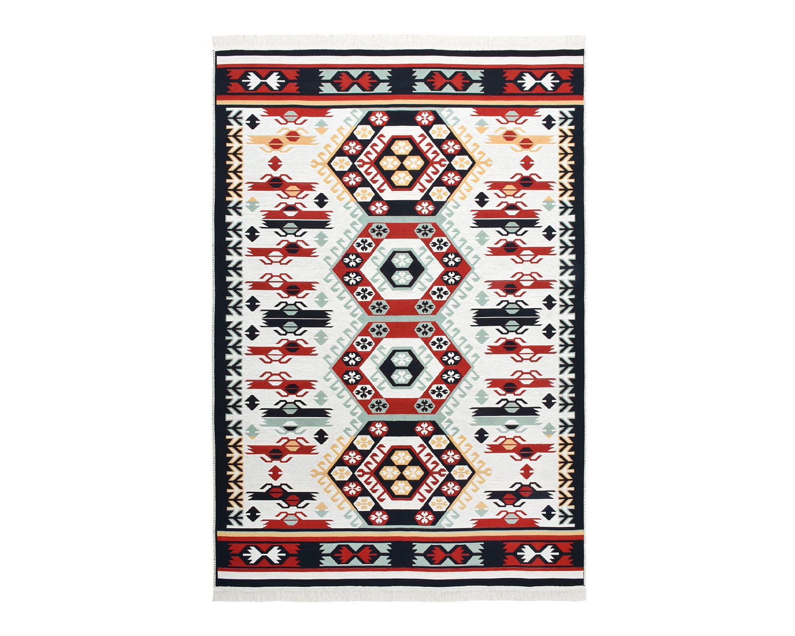 Arya Red Mosaic Rug - Full View | Artistry Home