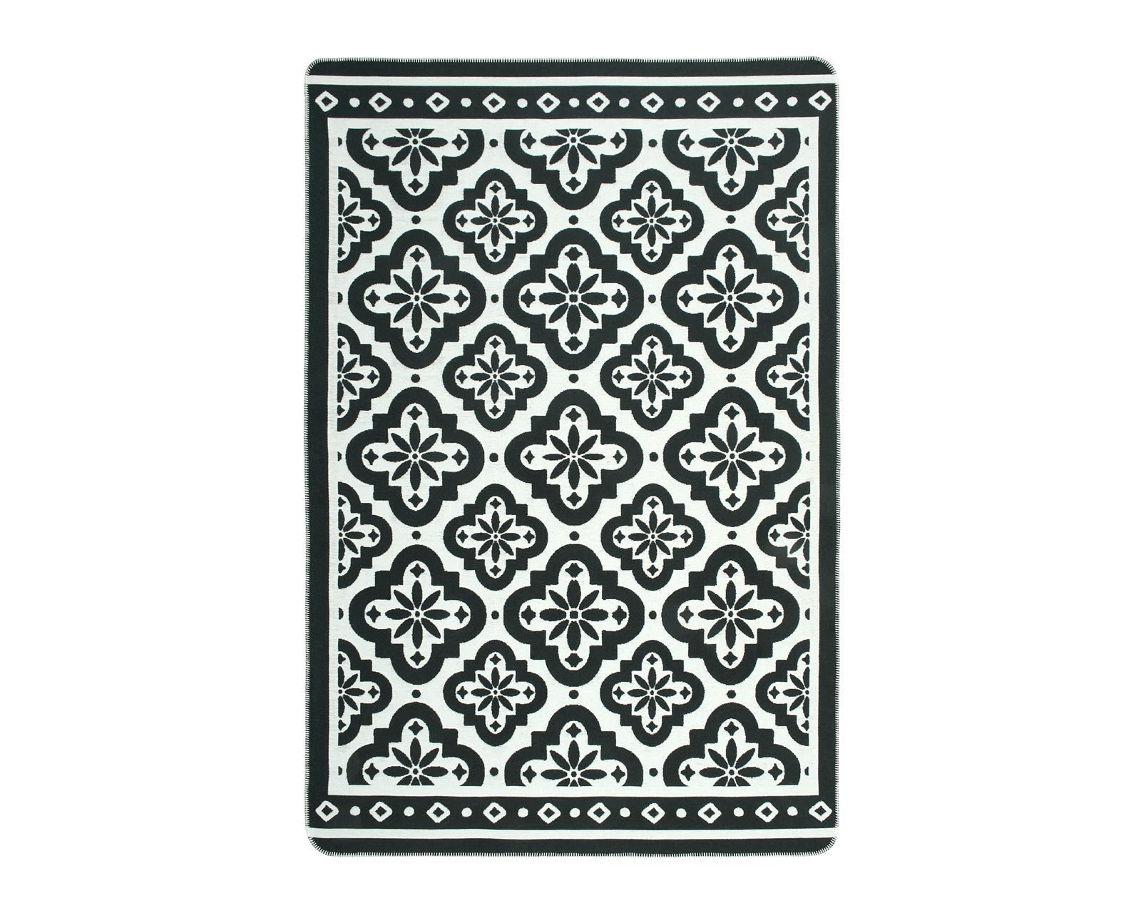Arya Neo Black White Rug - Full View | Artistry Home