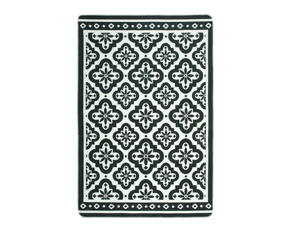 Arya Neo Black White Rug - Full View | Artistry Home