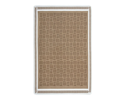 Arya Brown White Rug - Full View | Artistry Home
