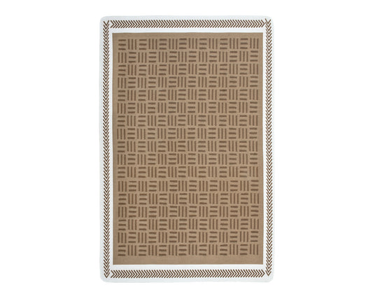 Arya Brown White Rug - Full View | Artistry Home