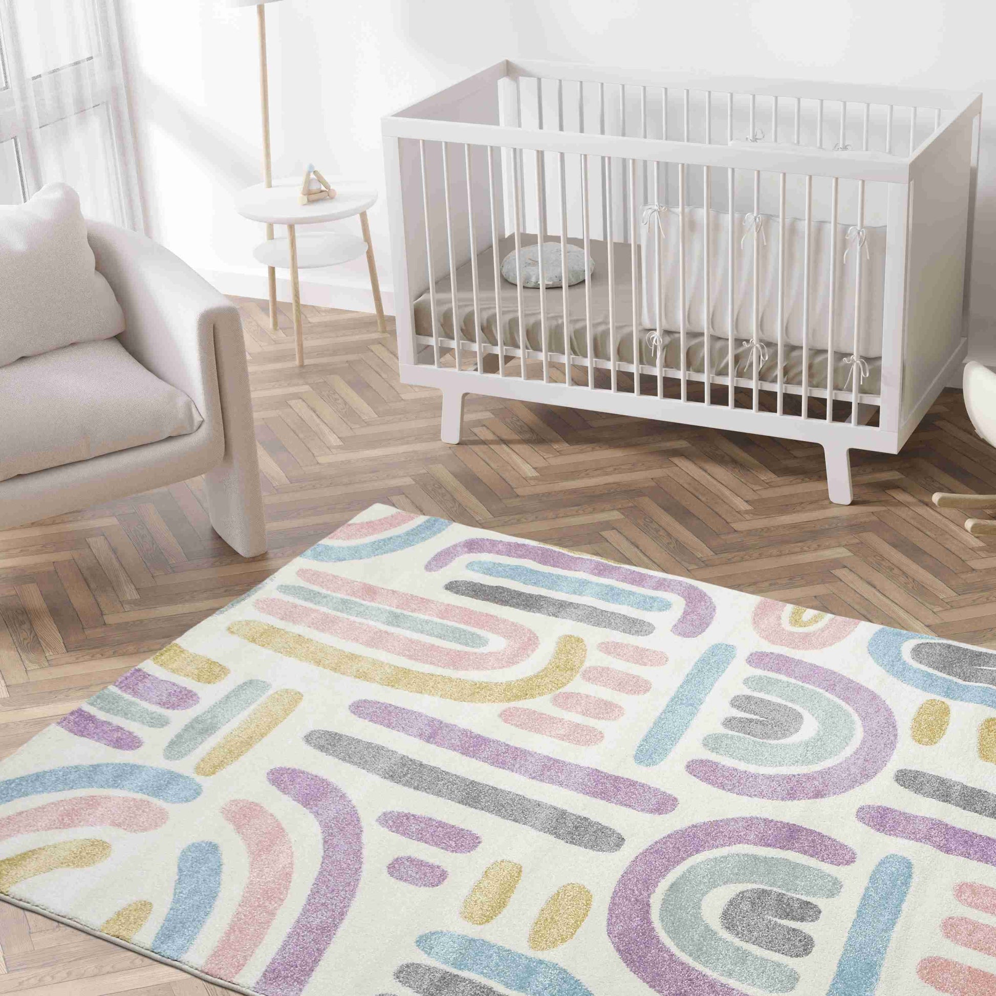 Pastel Rainbow Rug - Beautifully Styled in a Warm Living Space | Artistry Home