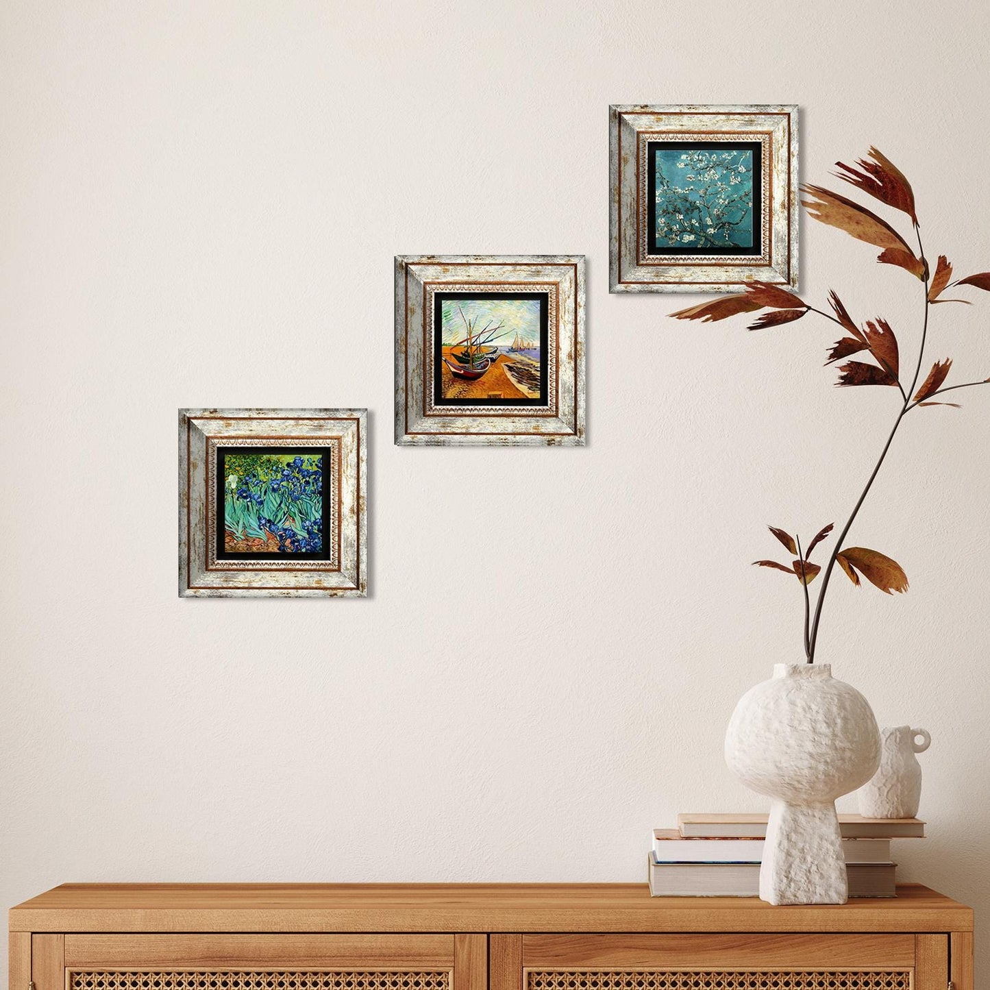 Van Gogh Masterpieces Trio Stone Wall Art - Fishing Boats | Artistry Home