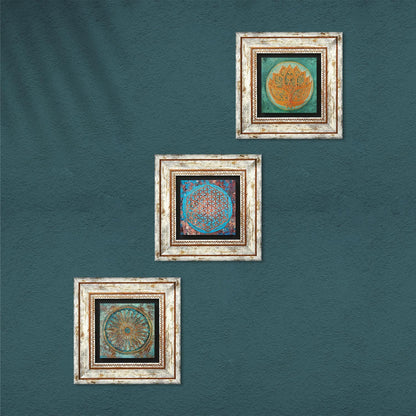 Lotus Flower Of Life Trio Stone Wall Art - Lotus Flower | Artistry Home