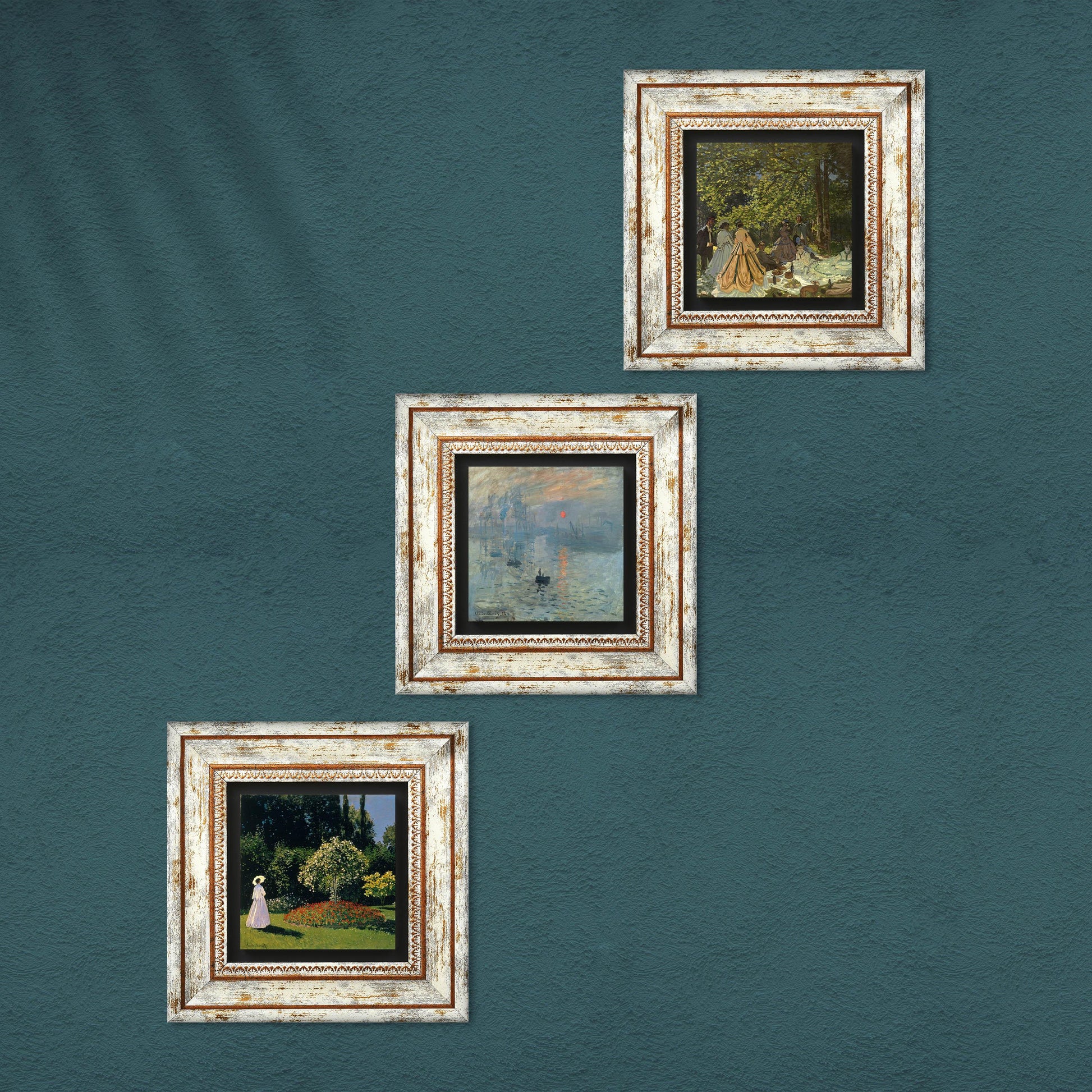 Claude Monet Masterpieces Trio Stone Wall Art - Luncheon On Grass | Artistry Home