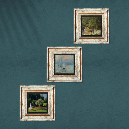 Claude Monet Masterpieces Trio Stone Wall Art - Luncheon On Grass | Artistry Home