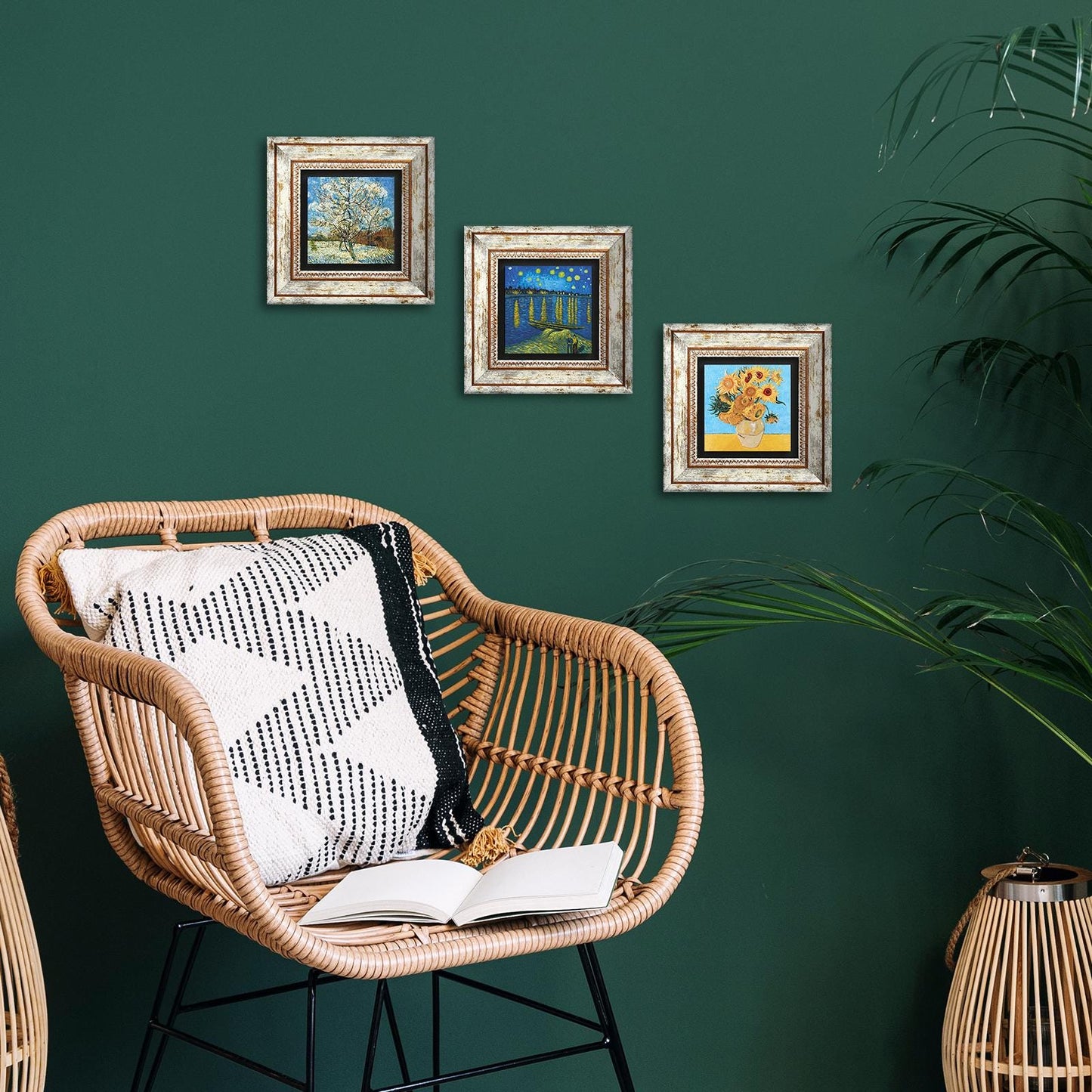 Van Gogh Trio Natural Stone Wall Art - Natural Stone | Artistry Home