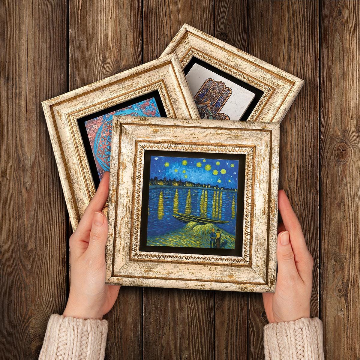 Van Gogh Trio Natural Stone Wall Art - Spiritual | Artistry Home