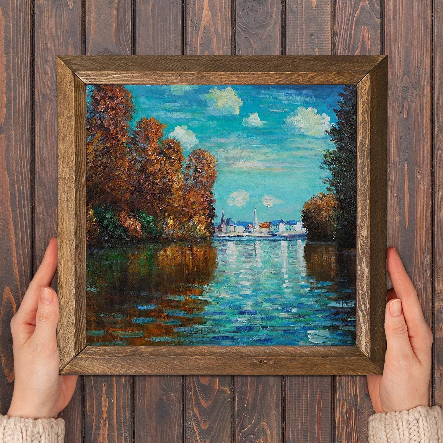 Claude Monet Autumn Effect Stone Wall Art - Natural | Artistry Home