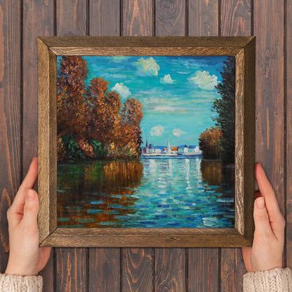 Claude Monet Autumn Effect Stone Wall Art - Natural | Artistry Home