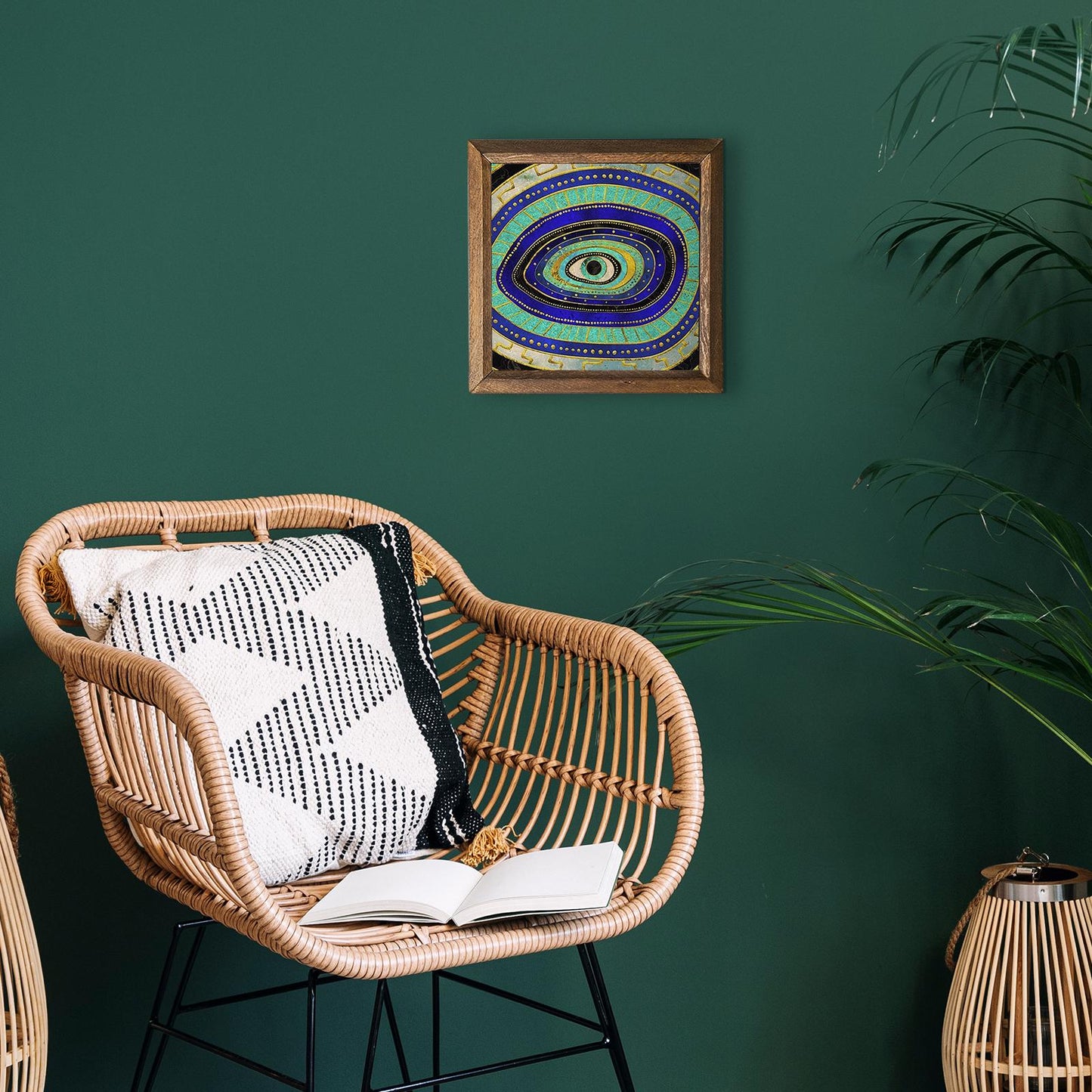 Evil Eye Nazar Natural Stone Wall Art - Natural | Artistry Home