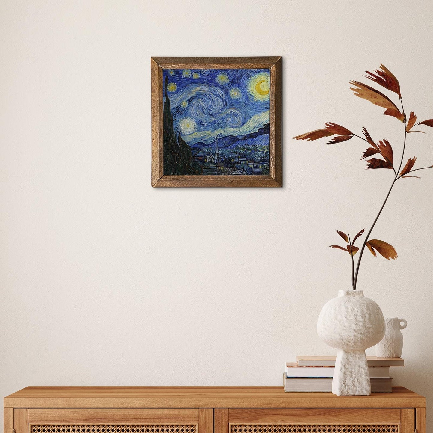 Van Gogh The Starry Night Stone Wall Art - Natural | Artistry Home