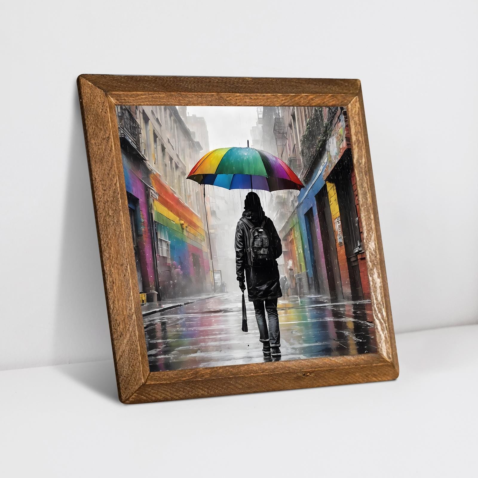 Raining Person Natural Stone Wall Art - Rain | Artistry Home