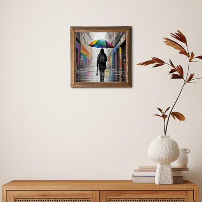 Raining Person Natural Stone Wall Art - Handmade | Artistry Home