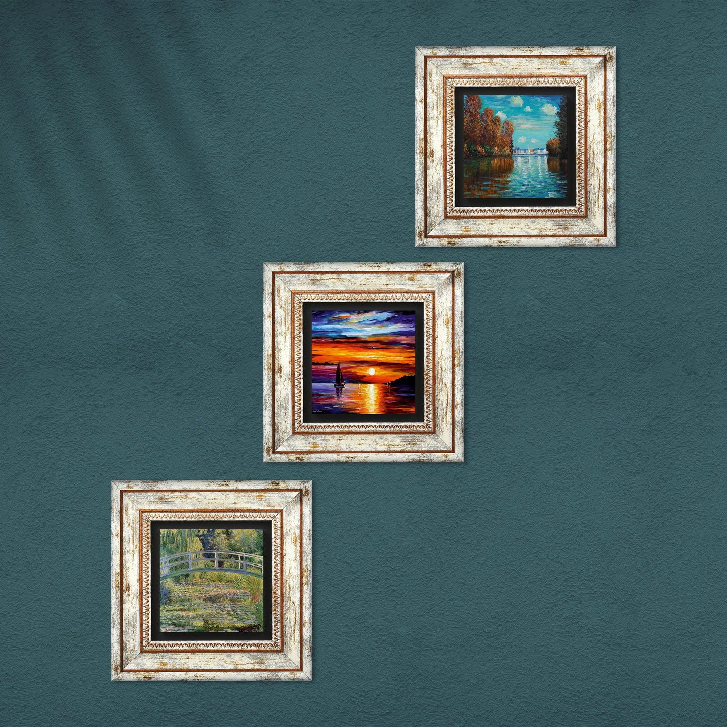 Claude Monet Trio Natural Stone Wall Art - Decor | Artistry Home