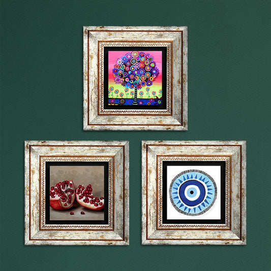 Evil Eye Trio Natural Stone Wall Art | Artistry Home