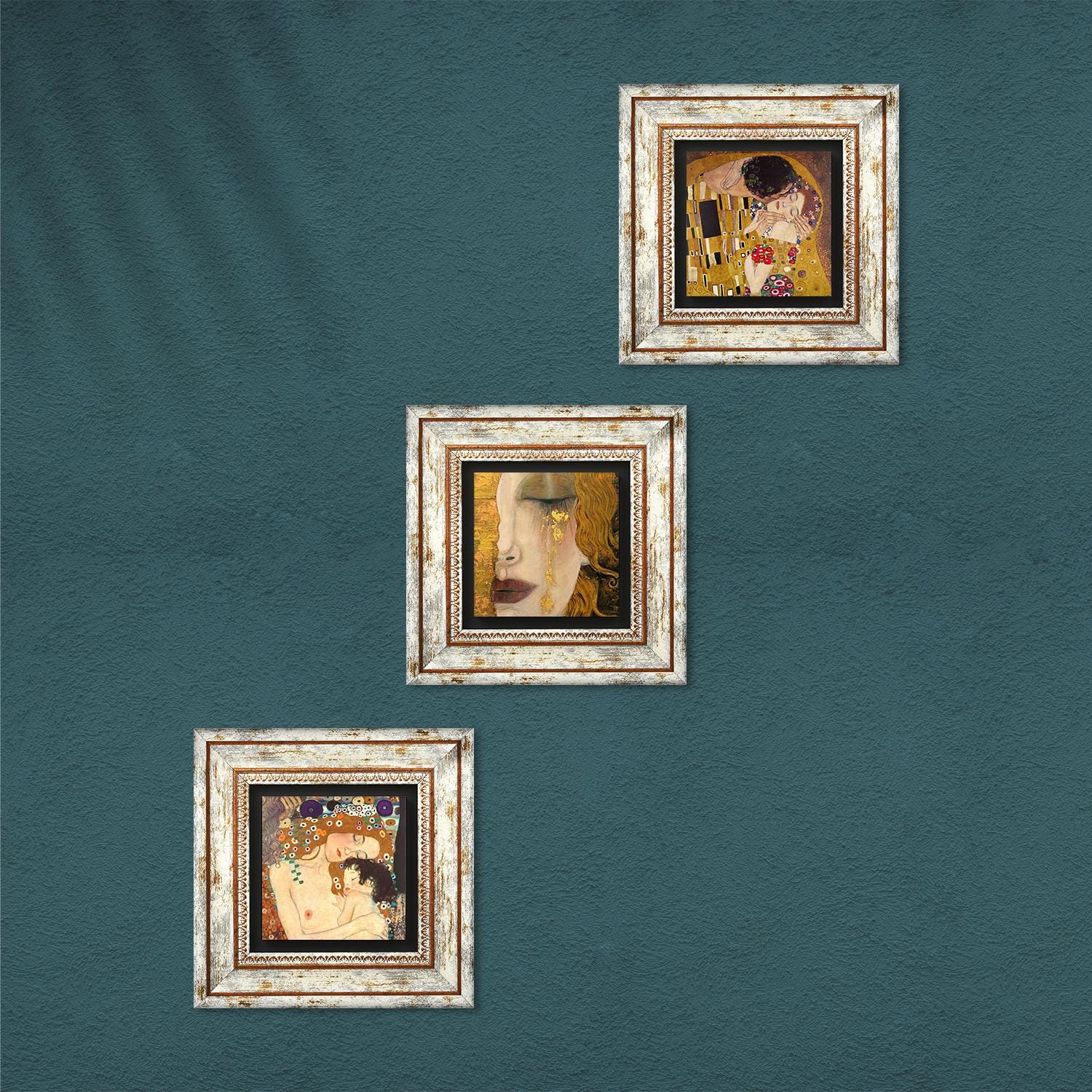 Gustav Klimt Masterpieces Trio Stone Wall Art - Handmade | Artistry Home