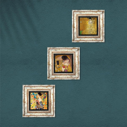 Gustav Klimt Trio Natural Stone Wall Art - Handmade | Artistry Home