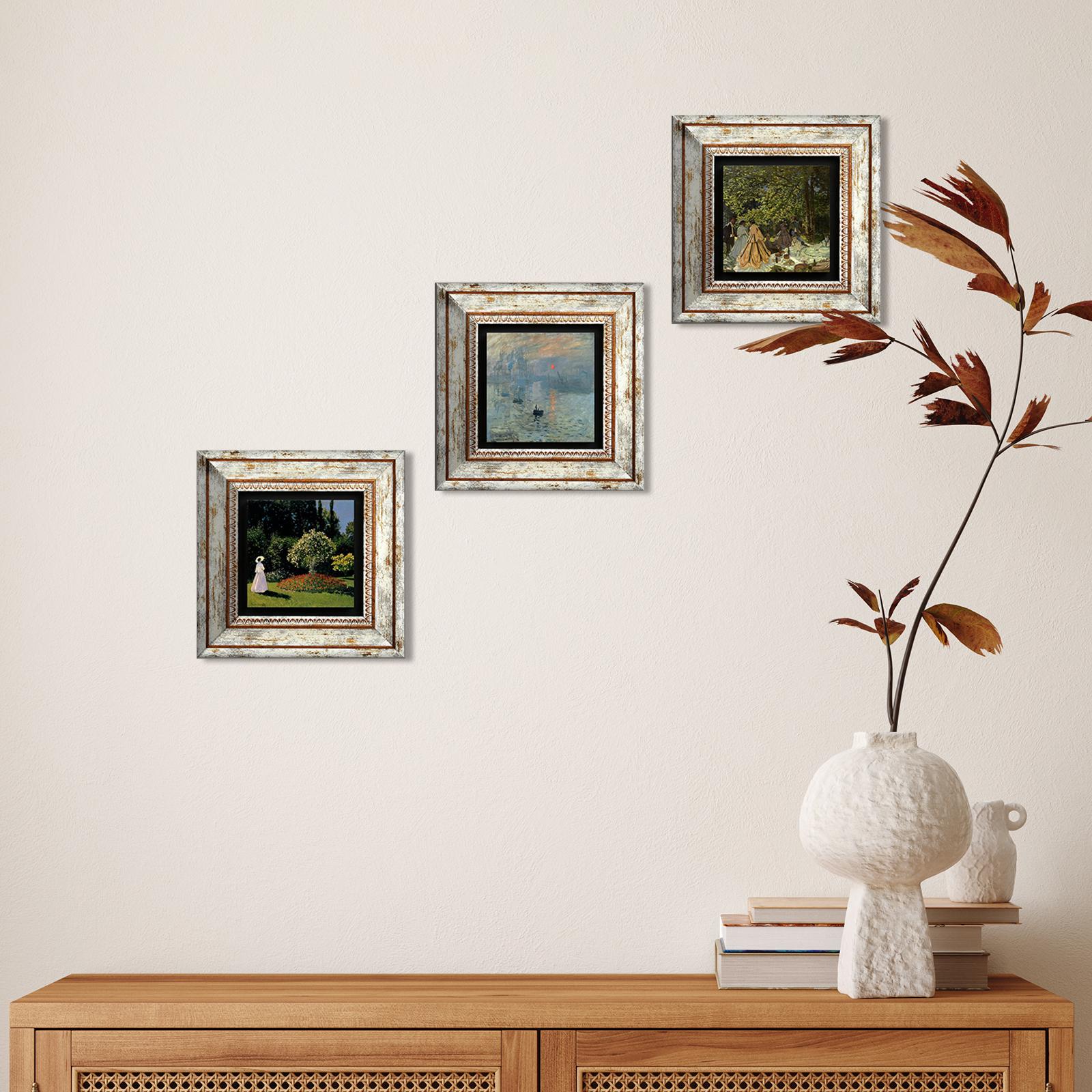 Claude Monet Masterpieces Trio Stone Wall Art - Decor | Artistry Home