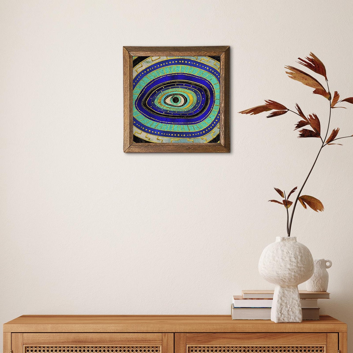 Evil Eye Nazar Natural Stone Wall Art - Handmade | Artistry Home