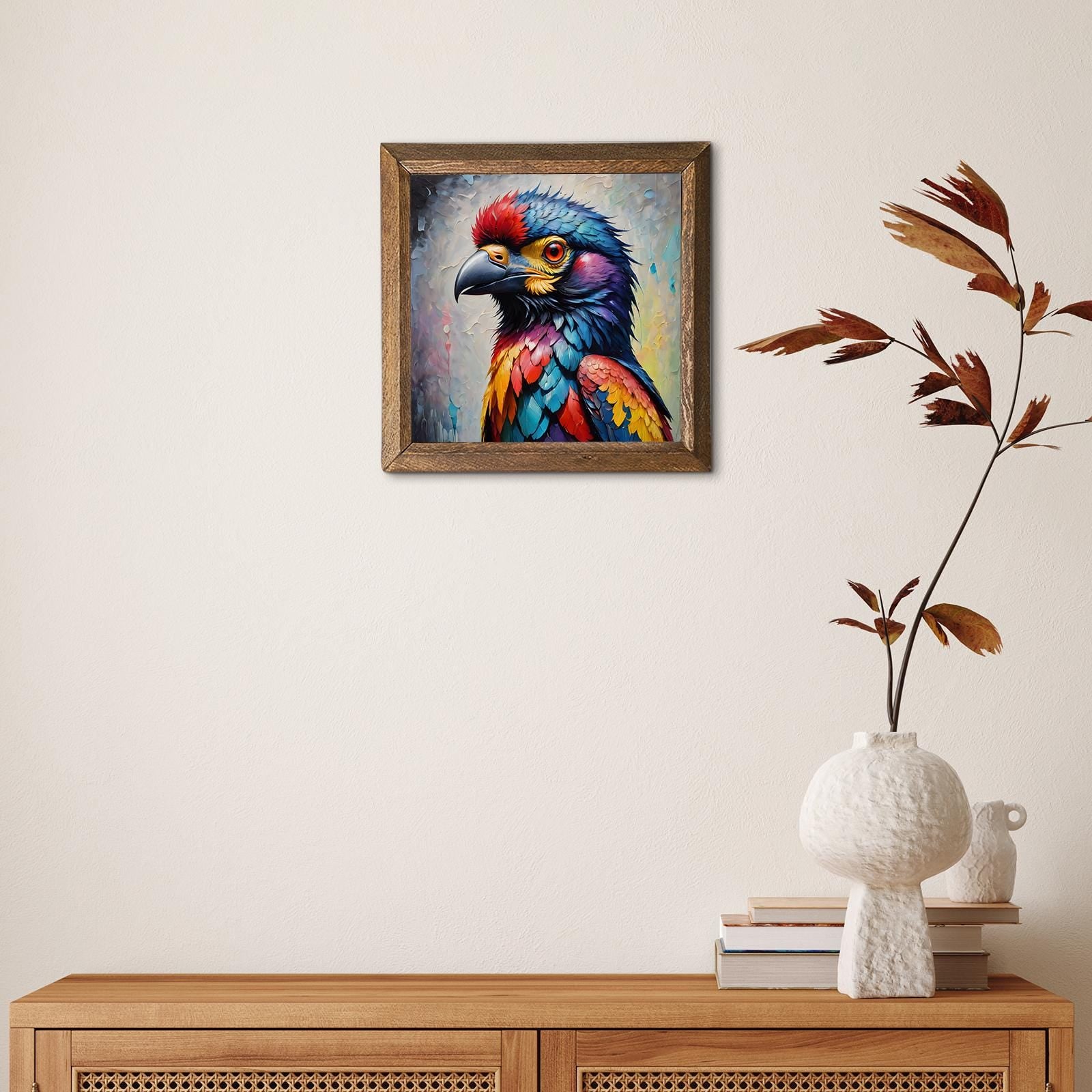 Parrot In Colour Natural Stone Wall Art - Digital Art | Artistry Home