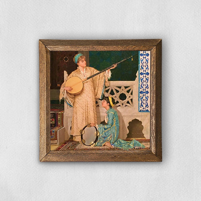 Two Musician Girls Natural Stone Wall Art | Artistry Home