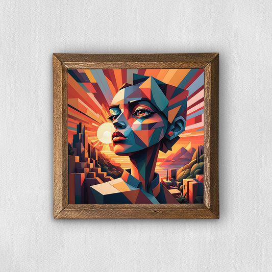 Goddess In City Natural Stone Wall Art | Artistry Home