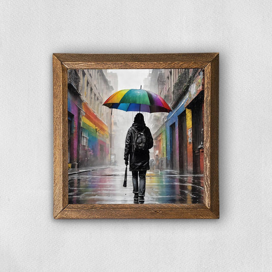 Raining Person Natural Stone Wall Art | Artistry Home