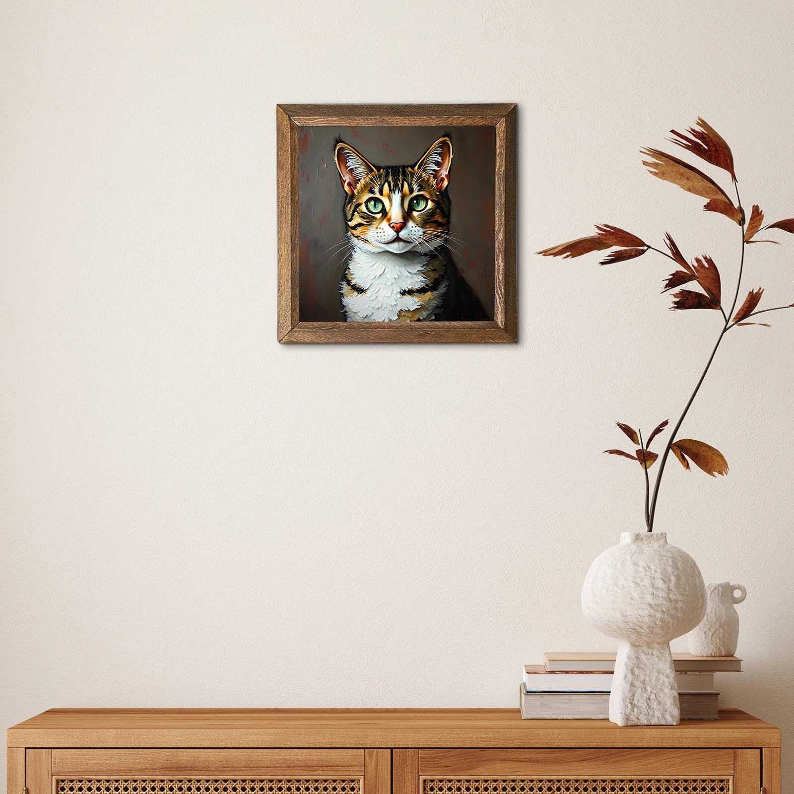 Autumn Tabby Natural Stone Wall Art - Botanical Wall Art | Artistry Home