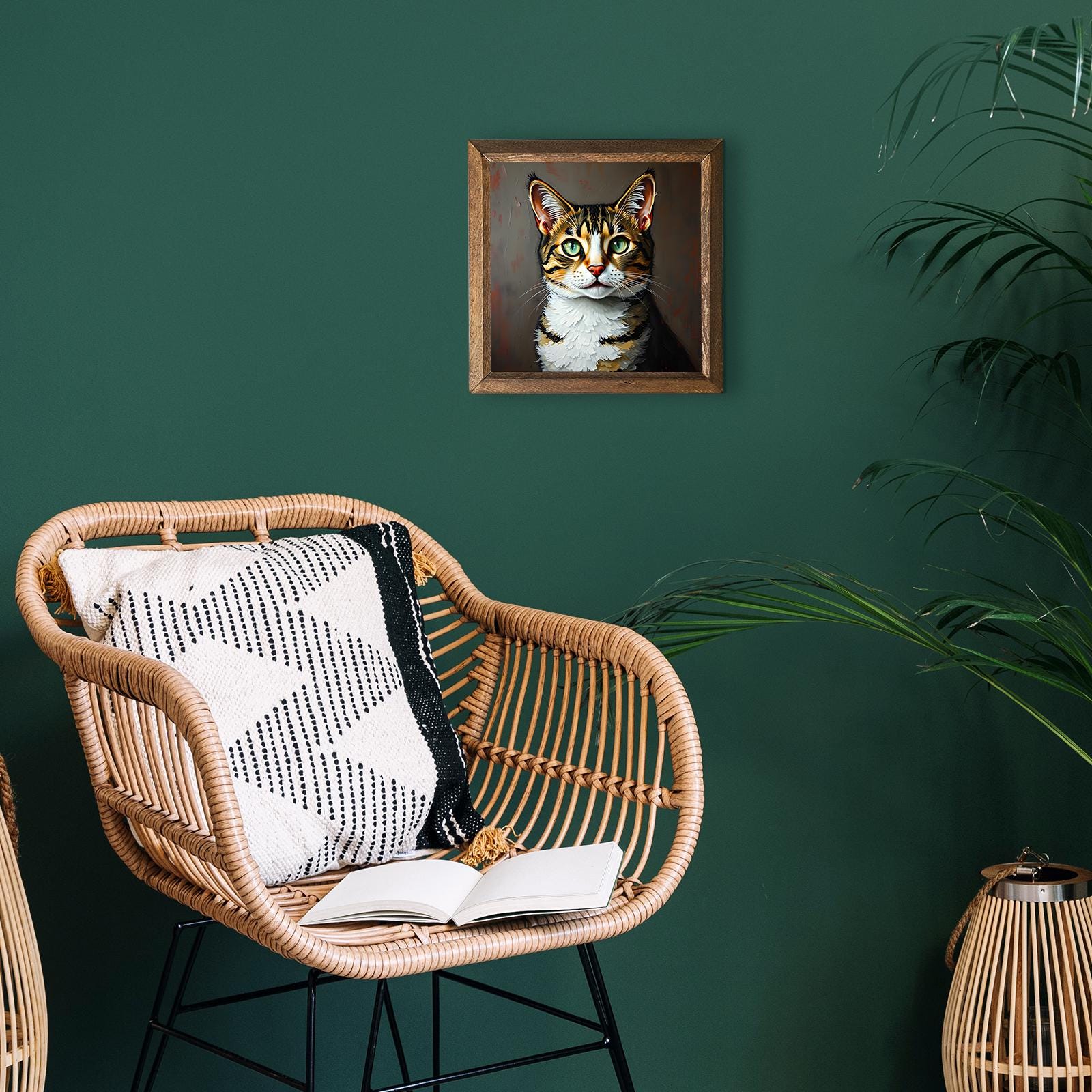 Autumn Tabby Natural Stone Wall Art - Floral Art | Artistry Home