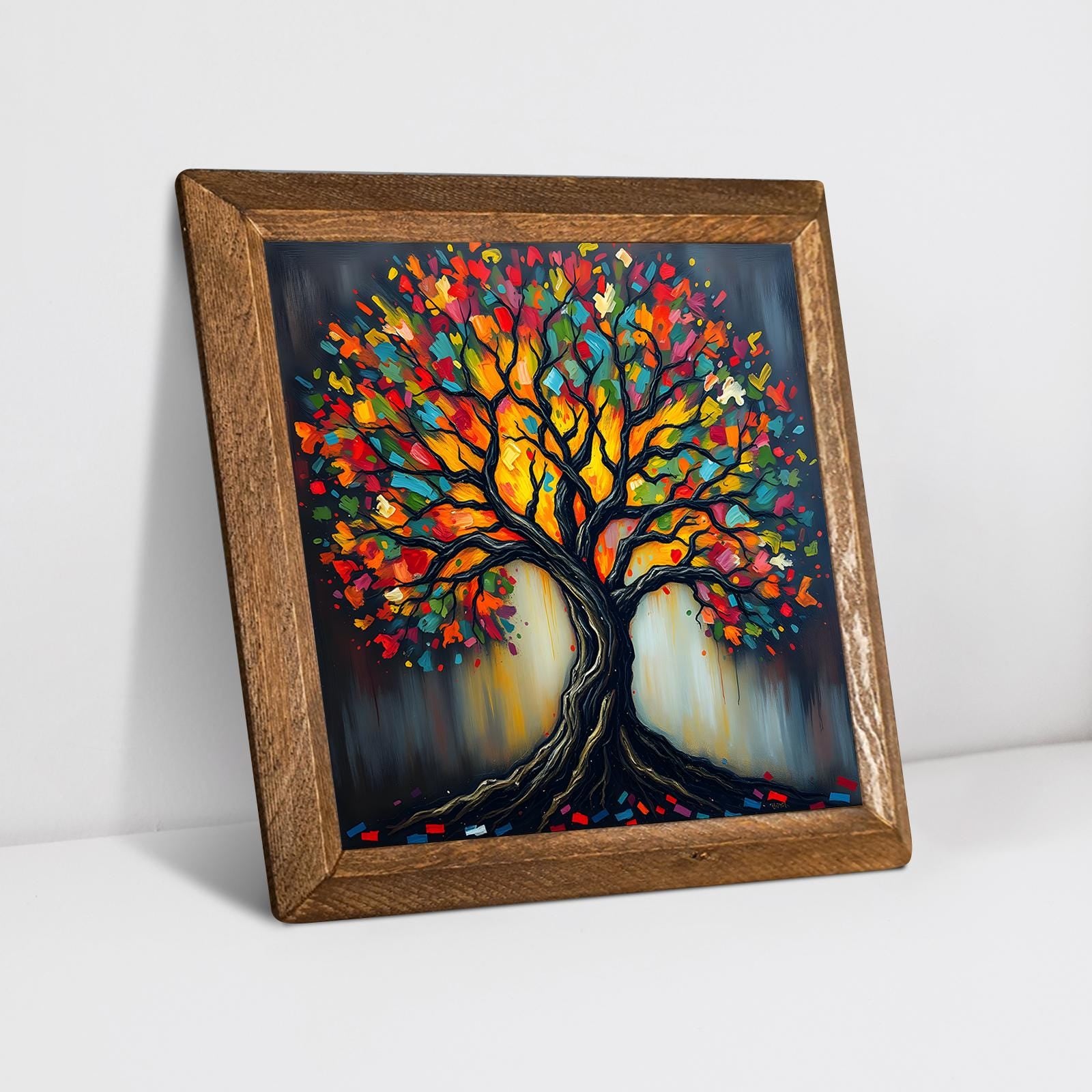 Kaleidoscope Tree Natural Stone Wall Art - Ceramic Wall Art | Artistry Home