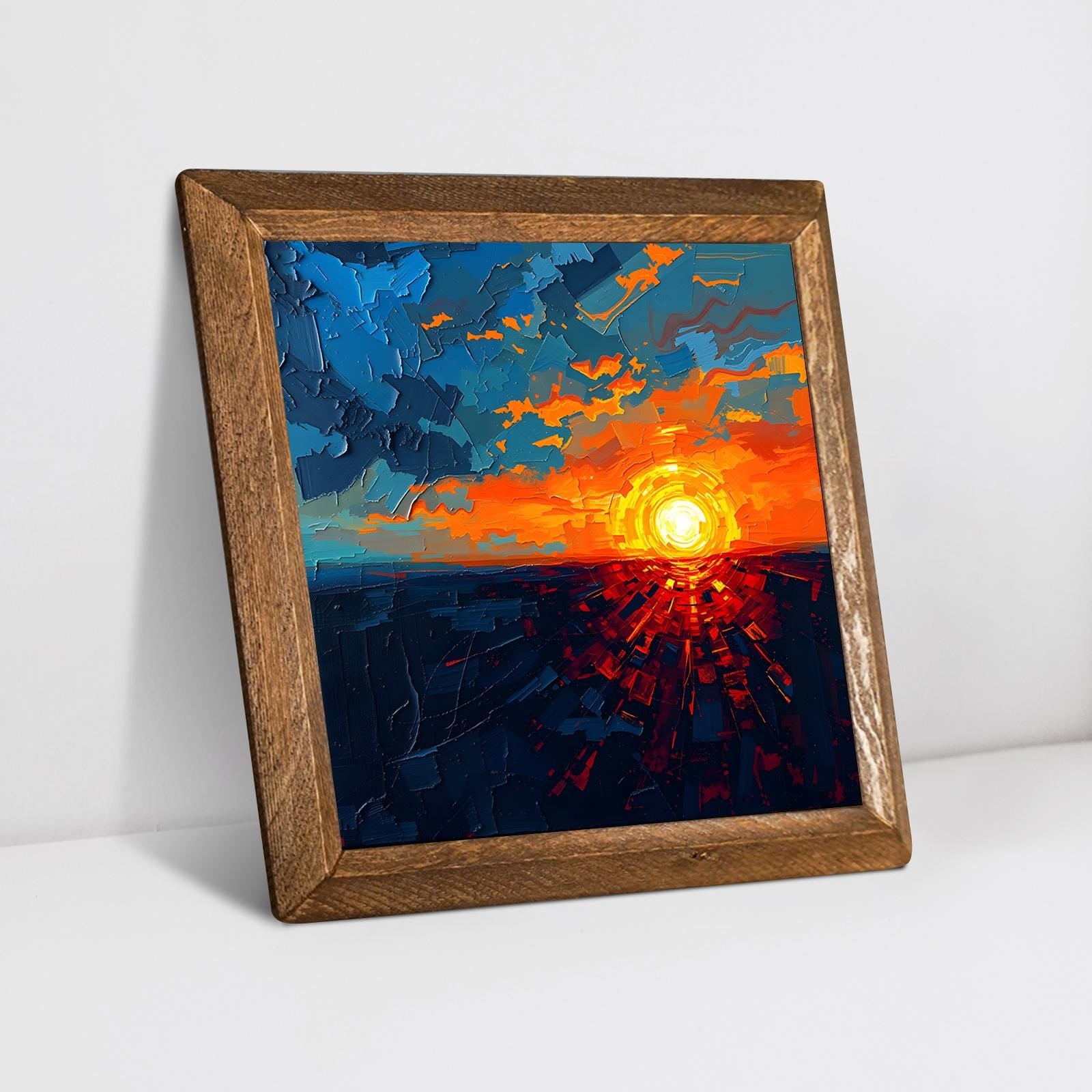 Crimson Dusk Natural Stone Wall Art - Ceramic Wall Art | Artistry Home