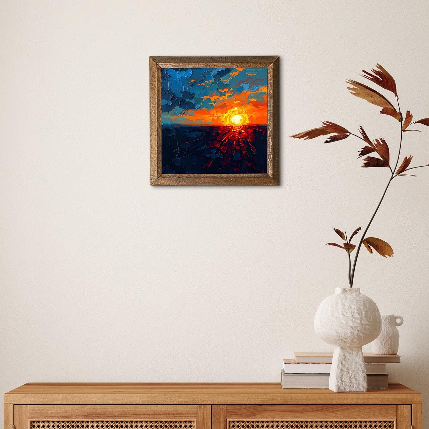 Crimson Dusk Natural Stone Wall Art - Botanical Wall Art | Artistry Home