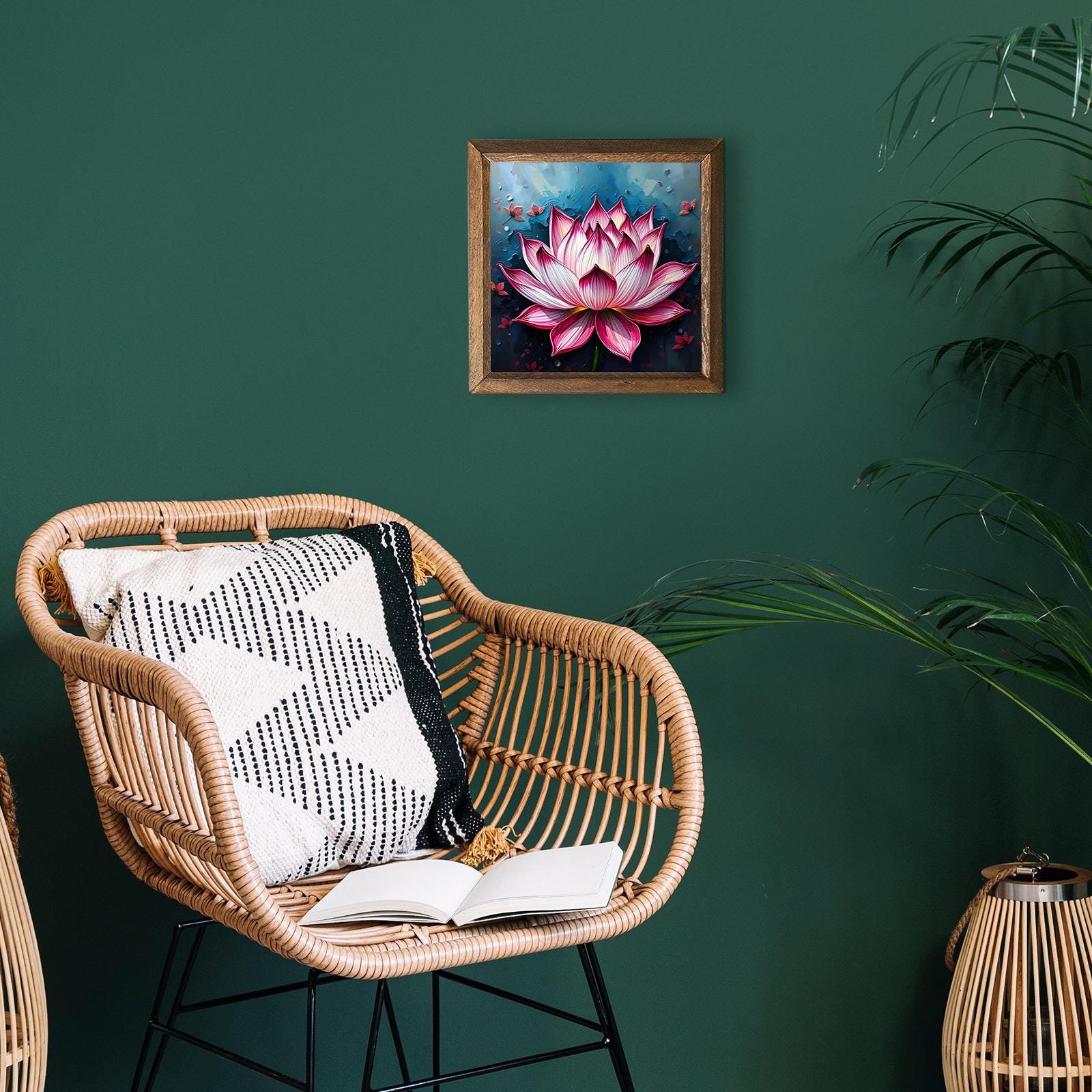 Pastel Lotus Natural Stone Wall Art - Framed Wall Art | Artistry Home