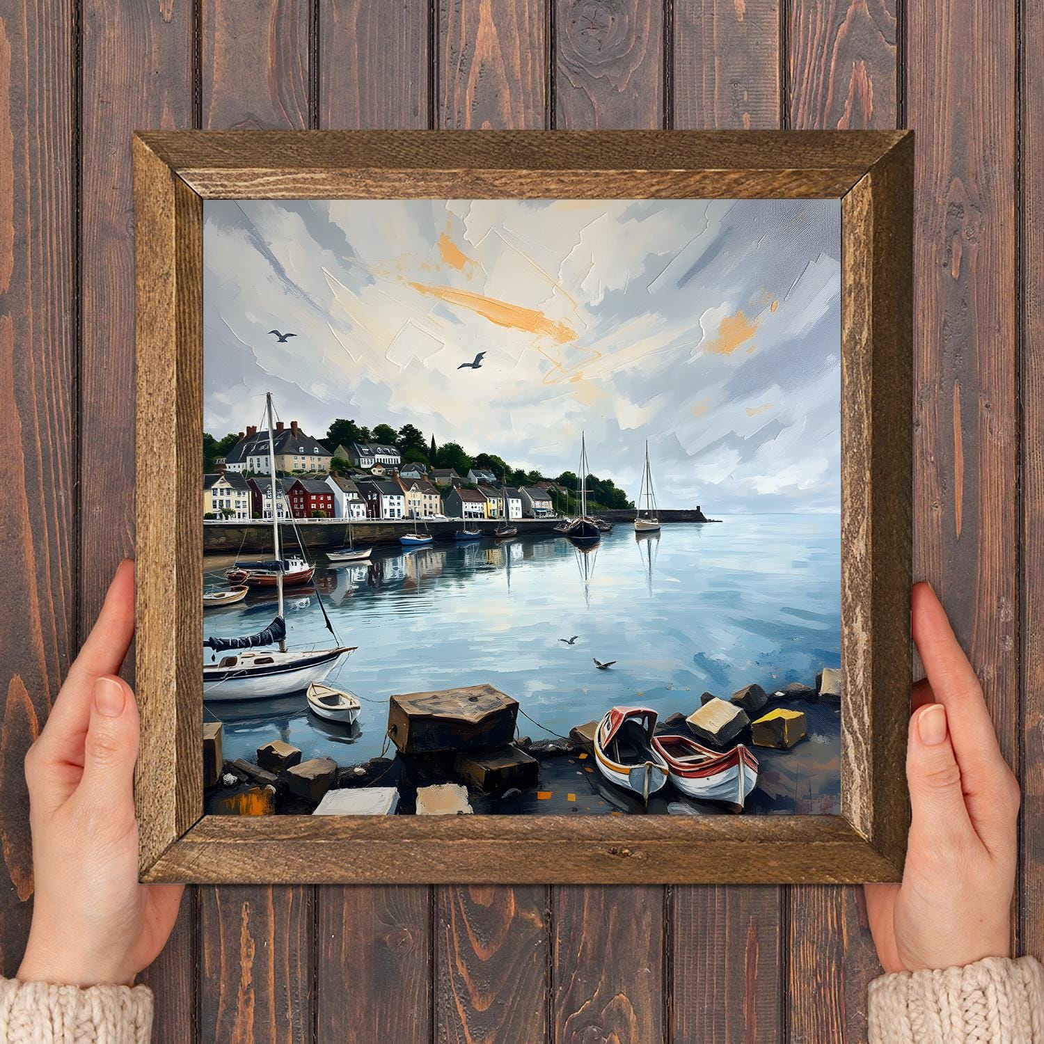 Bayside Glow Natural Stone Wall Art - Coastal Wall Art | Artistry Home