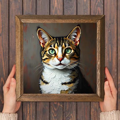 Autumn Tabby Natural Stone Wall Art - Cat Wall Art | Artistry Home