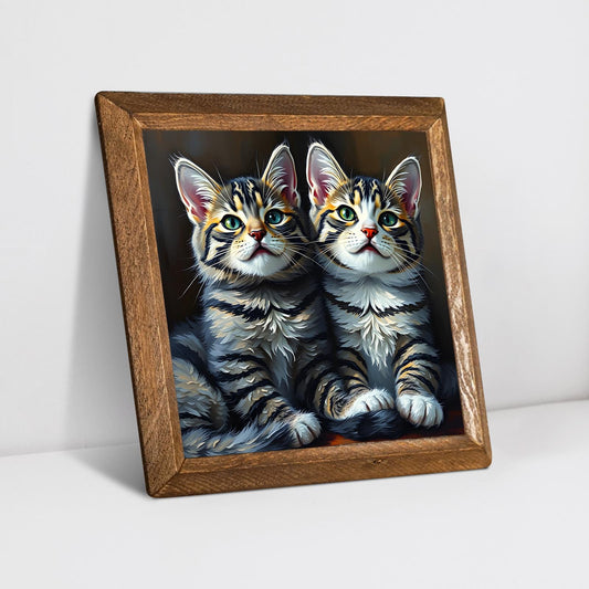 Twin Stripes Natural Stone Wall Art - Cats Wall Decor | Artistry Home