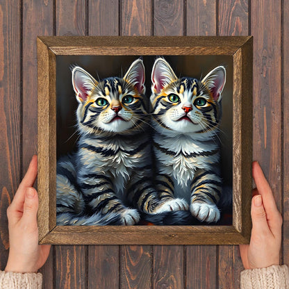 Twin Stripes Natural Stone Wall Art - Cats Wall Art | Artistry Home
